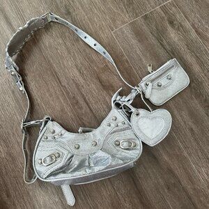 Silver Women's Shoulder Bag